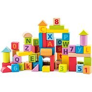 Woody Pasztell Építőkockák betűkkel és számokkal - Fakocka