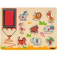 Woody Stamp Puzzle, Exotic Animals - Children’s Stamps