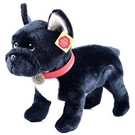 Rappa Eco-friendly plush French bulldog black with collar 30 cm - Soft Toy