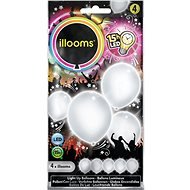 LED balóny - biele 4 ks - Balóny