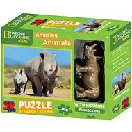 National Geographic 3D Puzzle with Rhinoceros - Jigsaw