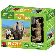 National Geographic 3D Puzzle with Rhinoceros - Jigsaw Puzzle