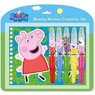 JIŘÍ MODELS Set s foukacími fixy a notesem Prasátko Peppa - Felt Tip Pens