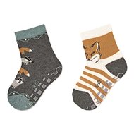 Sterntaler anti-slip ABS 2 pairs fox, dark grey 8102121, 18 - Socks