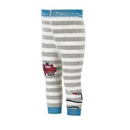 winter leggings, terry, cream stripes firefighters, dragonfly 8762030 - Baby Tights
