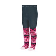 Winter thermal terry tights dark blue, flakes 8722005 - Baby Tights