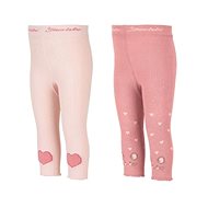 Leggings with glitter 2pack hearts, salmon, pink 8662120 - Baby Tights