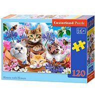 CASTORLAND Puzzle Mačiatka v kvetináčoch 120 dielikov - Puzzle
