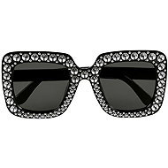 Widmann Black ladies retro glasses with rhinestones - Party Accessories