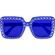 Boland Modré dámské brýle retro s kamínky - Party Accessories