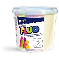 MFP Fluo sidewalk chalks M round 12 pcs mix colours - bucket - Chalk