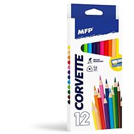 MFP Crayons MFP 12 pcs triangular with pencil sharpener - Coloured Pencils