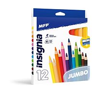MFP Crayons 12 pcs JUMBO triangular with sharpener - Coloured Pencils