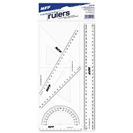 Drawing ruler set 4 pieces clear - Ruler