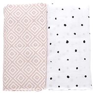 MOTHERHOOD Muslin blanket 2pcs, Pink squares 100x120 cm - Duvet 
