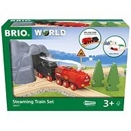BRIO WORLD 36017 Vianočná vlaková súprava s parnou lokomotívou na batérie - Vláčiková dráha
