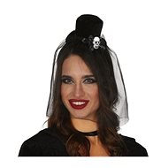 Hat with veil and skull on headband - halloween - Costume Accessory