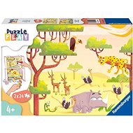Ravensburger 055944 Puzzle & Play Adventure on Safari 2x24 pieces - Jigsaw