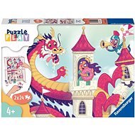 Ravensburger 055951 Puzzle & Play Drak na zámku 2× 24 dielikov - Puzzle