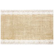 Decorative jute with white lace - runner - wedding - 28 x 275 cm - Runner