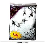 Pavučina biela 228 g + 4 pavúky – Halloween - Párty doplnky