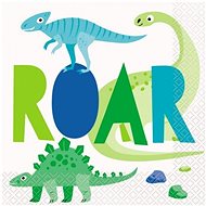 Paper napkins dinosaur blue-green - 32 x 32 cm - 16 pcs - Paper Napkins