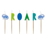 Dinosaur candles - blue-green - 6pcs - Candle