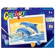 CreArt Paint by Numbers - Delightful Dolphins - Malování podle čísel