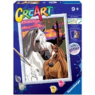 CreArt Paint by Numbers - Sunset Horses - Malování podle čísel