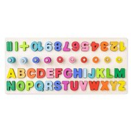 Woody Didactic board with counting, letters and numbers - Didactic Toy