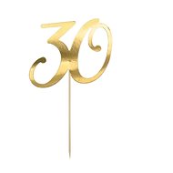 Cake decoration - 30 - birthday - happy birthday - gold - 20,5 cm - Cake Decoration