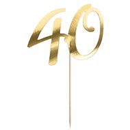 Cake decoration - 40 - birthday - happy birthday - gold - 20,5 cm - Cake Decoration