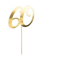 Cake decoration - 60 - birthday - happy birthday - gold - 20,5 cm - Cake Decoration