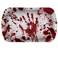 Halloween Plastic Tray with Bloody Fingerprints - Tray