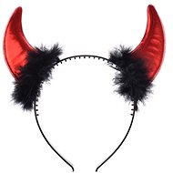 Baby devil horns with feathers - headband - Christmas - Costume Accessory
