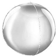 Silver round 3D foil balloon - New Year's Eve - 62 cm - Balloons