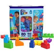 Mega Bloks Velký pytel kostek - Modrý (80)  - Kids’ Building Blocks