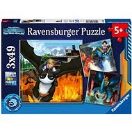 Ravensburger Puzzle 056880 Így neveld a sárkányodat: Kilenc királyság 3X49 darab - Puzzle