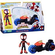 Spider-Man and His Amazing Friends Miles Morales + motorkerékpár - 10cm - Figura