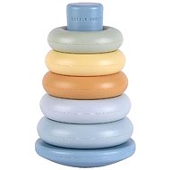 Little Dutch Stringing Rings Snap Rings Blue - Sort and Stack Tower