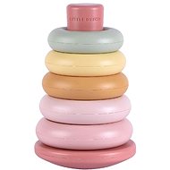 Little Dutch Stringing Rings Snap Rings Pink - Sort and Stack Tower