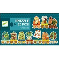 DJECO Puzzle Vlak so zvieratkami – 20 pcs - Puzzle