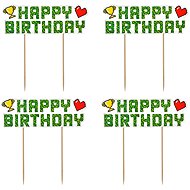 Godan Happy Birthday Pixel - Minecraft, 4 pcs - Cake Decoration