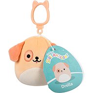 Squishmallow 9 cm připínací plyšový Squishmallows Drella – broskvový pejsek - Keychain
