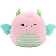 Squishmallows mrkající světle růžové monstrum s mátovými křídly a pruhovaným bříškem - Soft Toy