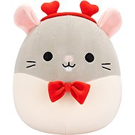 Squishmallows Milto – šedá krysa s motýlkem a čelenkou se srdcem - Soft Toy