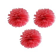 Partydeco Paper pompom 25 cm red 3 pcs - Decoration