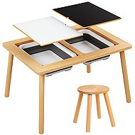 KRUZZEL Sensory table with chair for children, wooden - Kids' Table