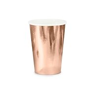 PARTYDECO Paper cups, rose gold, 220 ml, 6 pcs - Drinking Cup