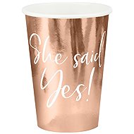 PARTYDECO She said yes/bachelorette cups, rose gold/rosegold 220 ml, 12 pcs - Drinking Cup